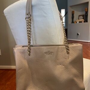 Kate Spade Beige with Sparkles Leather Shoulder Bag